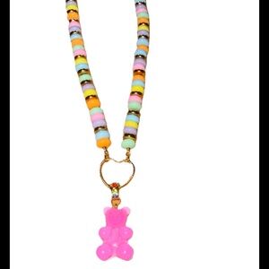 Betsey Johnson candy looking chain, gummy bear charm necklace NWT